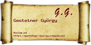 Gestetner György névjegykártya